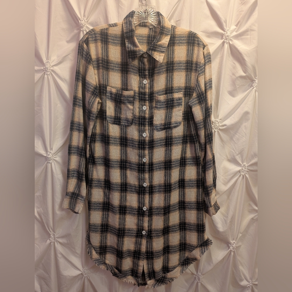 Plaid Button-Up Shirt/Dress